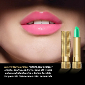 Batom One Gold Hidratante com Aloe Vera - Mudança de Cor - Compre 1 e Leve 2