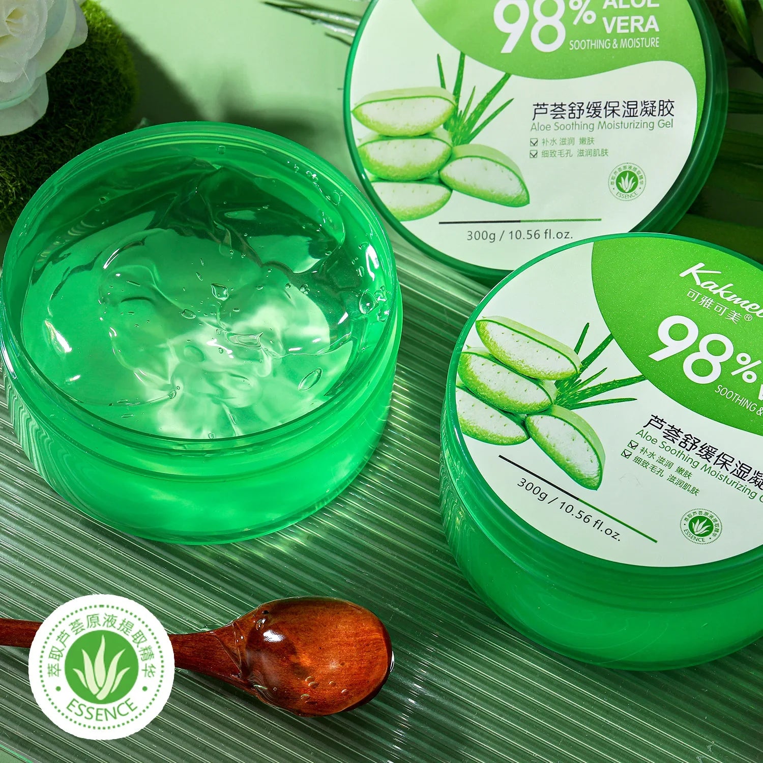 Hidratante Facial Gel de Aloe Vera 300g – Multiuso para Hidratação e Reparação da Pele [COMPRE 1 E LEVE 2]